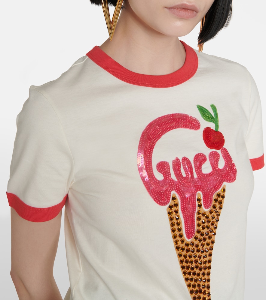 Gucci Embellished cotton T-shirt