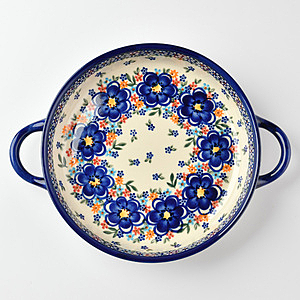 1.波蘭職人手工製作，2.雙耳設計方便拿取，3.適用盛裝大份量的菜餚，4.盛裝義大利麵、複合...