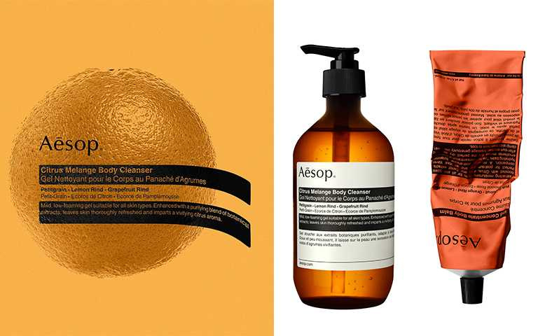 Aesop苦橙香檸身體潔膚露500ml/NT1,400，橙香身體乳霜120ml/NT1,100(圖／Aesop 提供)