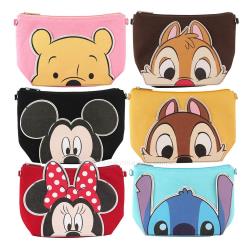 網狐家居-迪士尼Disney 拼接大頭水餃化妝包 四款任選 [現貨] 米奇米妮/小熊維尼/奇奇蒂蒂