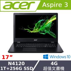 ◎1T+256SSD 超大容量|◎17吋大螢幕|◎超值平價文書機商品名稱:Acer宏碁A317-32-C3Y8大螢幕文書筆電17吋/N4120/4G/1T+256GSSD/W10紳士黑品牌:Acer宏