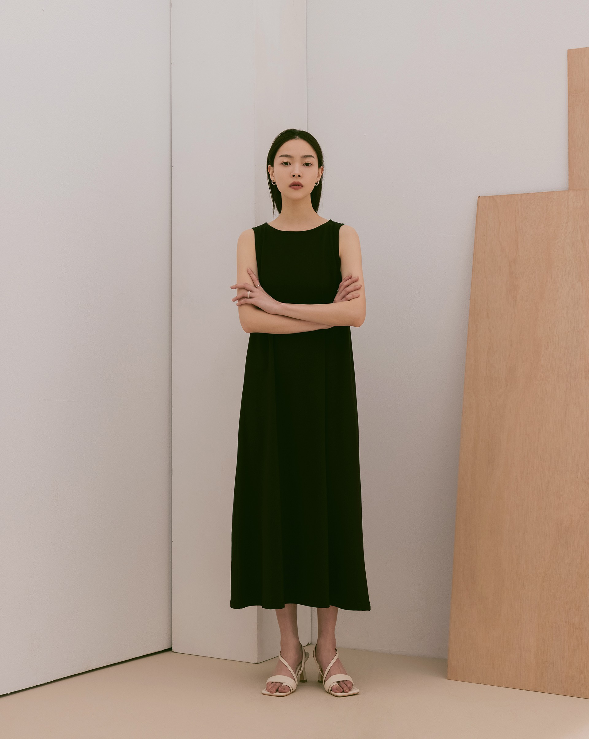 PROJECT.M 及踝傘狀棉質長洋裝-Meierq