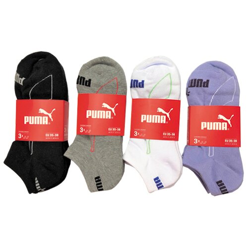 PUMA 運動短襪3入裝-4色可選(23~25cm)【愛買】