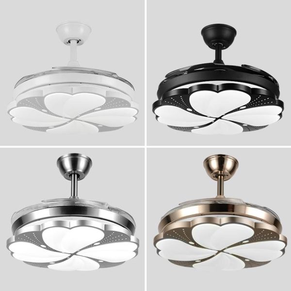 風扇吊燈 超薄風扇燈隱形吊扇燈一體餐廳客廳臥室帶電風扇吊燈家用現代簡約 俏女孩