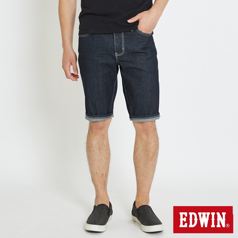 EDWIN 503 大尺碼 基本五袋式 牛仔短褲-男款 原藍色 SHORTS