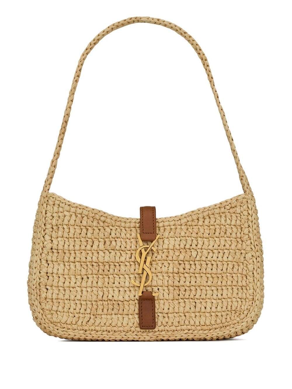 Saint Laurent - Le 5 à 7 raffia mini shoulder bag - women - CALFSKIN/Raffia/Brass - One Size - Neutrals