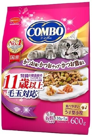 日本國產直送 COMBO No.1 貓用系列飼料 CCH11泌尿化毛保健11歲以上專用 600g / 包 (內分5小包裝)