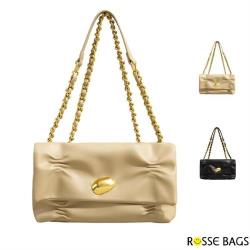 【Rosse Bags】時尚鍊條肩帶個性雲朵包(現+預 黑色／卡其色)-慈濟共善