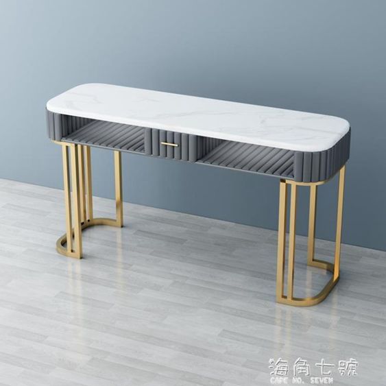 輕奢大理石美甲桌椅套裝單人雙人修甲臺經濟型ins網紅美甲臺