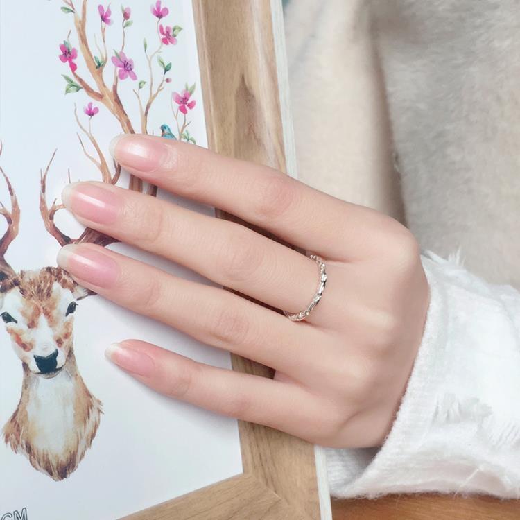 戒指S925純銀食指戒指女日韓潮人簡約學生時尚正韓個性指戒大氣清新