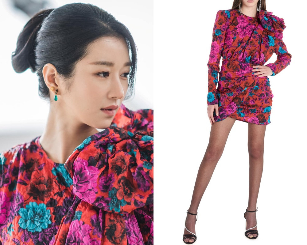 《雖然是精神病》徐睿知同款穿搭1 MAGDA BUTRYM Floral Minidress $1,675 約NT.49,353