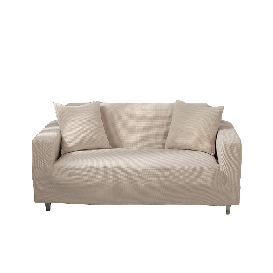 [送枕套壓條] 秋冬玉米絨米白色加厚防滑沙發套單人雙人三人四人座尺寸沙發罩全包款L沙發轉角沙發萬能彈力沙發套