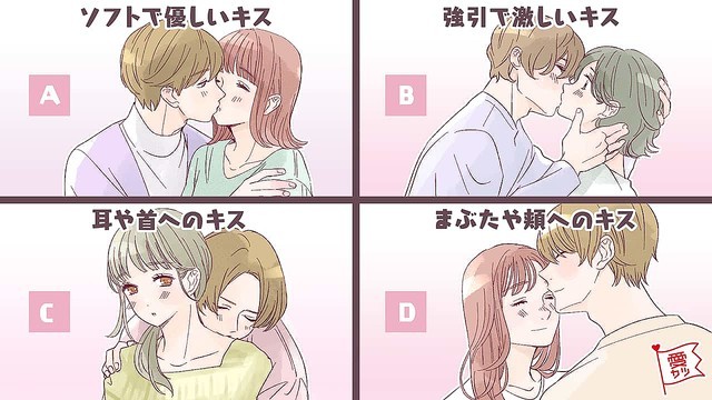 彼とのキスで分かる あなたへの ゾッコン度 診断