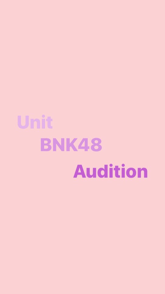 Audition unit Cover bnk48