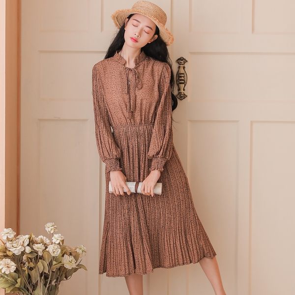 【現貨實拍】法式桔梗複古碎花連衣裙