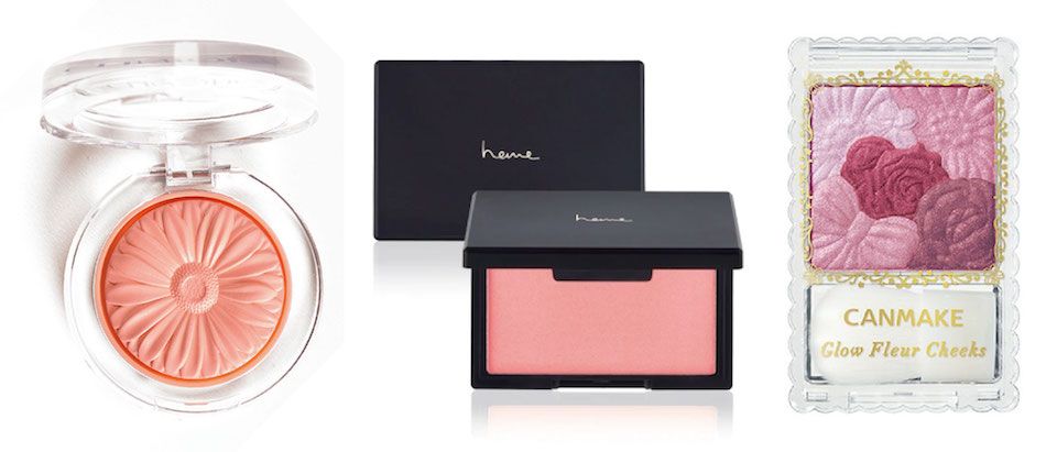 面試必勝妝腮紅推薦: heme 純色腮紅 - 03 Rosy Pink ，NT240 / 花漾戀愛修容 #09勃艮地小花，NT410 / 倩碧花漾腮紅 #08 Melon Pop甜瓜橘，NT920