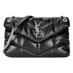 ◎歐系經典時尚名牌|◎|◎品牌:YvesSaintLaurent/YSL品牌定位:國際精品背法:肩背包款:斜背包/側背包顏色:黑色系外層材質:羊皮外層材質說明:100％羊皮、金屬內層材質:羊皮流行元素