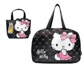 滿$2500，贈(左)「Hello Kitty愛逛街手提袋」，消費折扣後滿$5000，贈(右)「Hello Kitty享購物折疊包」。(圖/品牌提供)