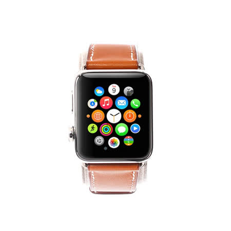 【HERMES】APPLE WATCH x HERMES系列42mm手錶(附二條錶帶 駝色/豹圖騰)