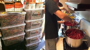 一位爸爸不斷在垃圾桶蒐集蠟筆 因為他想到了一個很棒的點子！