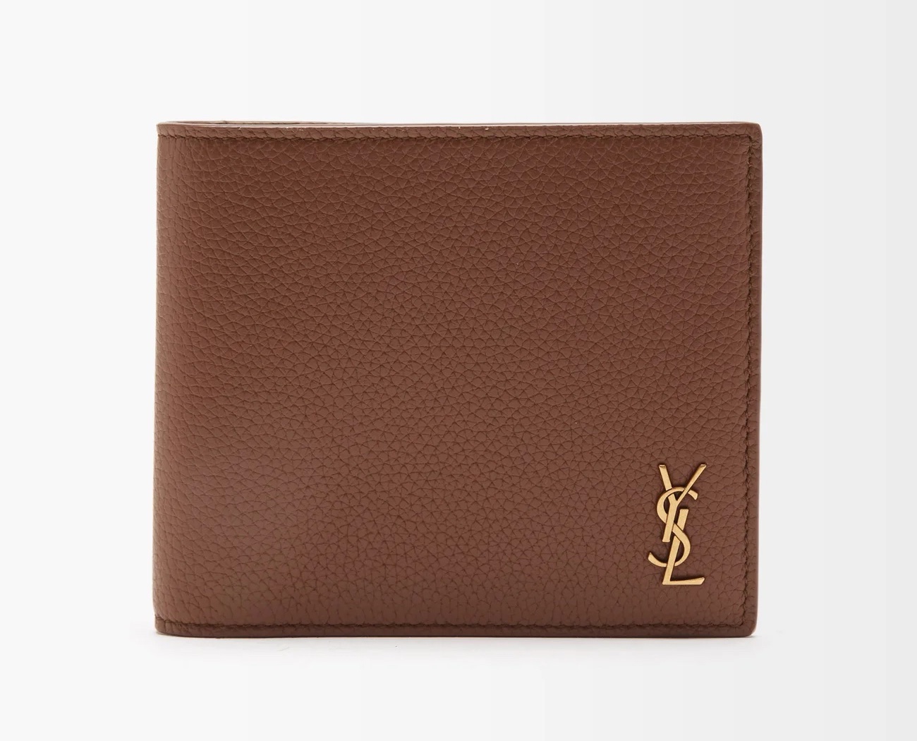 SAINT LAURENT East/West grained-leather cardholder
