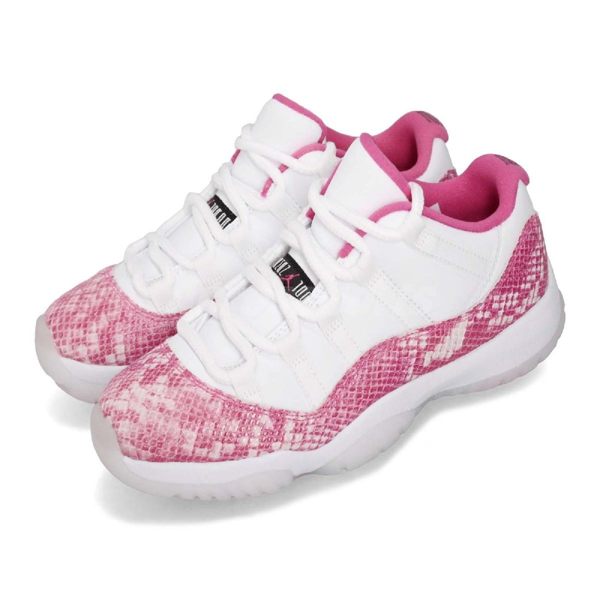 Nike Wmns Air Jordan 11 Retro Low Pink Snakeskin 白 粉紅 粉蛇 蛇紋 XI 喬丹11代 女鞋【PUMP306】 AH7860-106