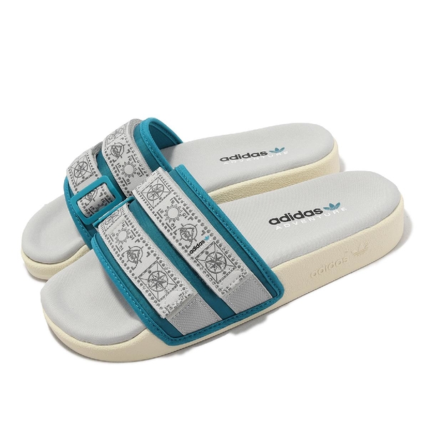 adidas 拖鞋 Adilette Sandal 2.0 灰 藍 奶油底 愛迪達 男鞋 女鞋 【ACS】 HP6514