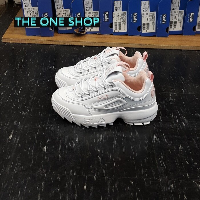 FILA 老爹鞋 鋸齒鞋 白色 粉色 粉紅色 韓國 鋸齒 厚底 增高 復古 DISRUPTOR 2 FS1HTB1074X WPK