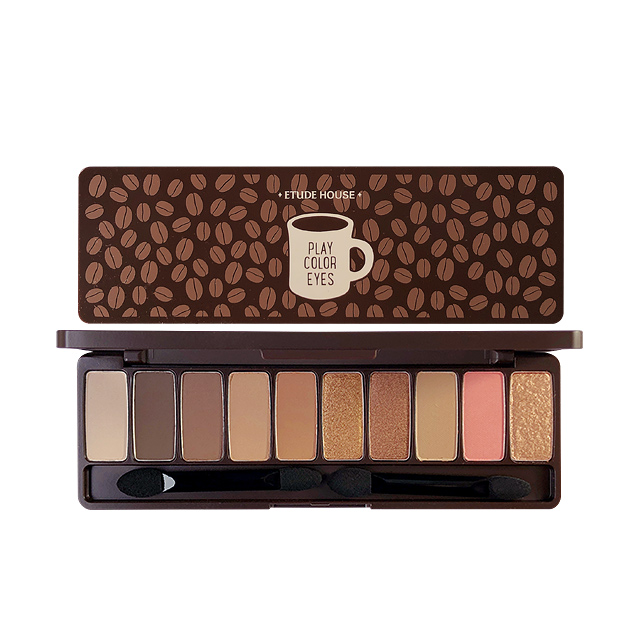 ★咖啡加大地色系，打造平日約會或強烈的眼妝風格。★以10種不同調性的咖啡色集結而成