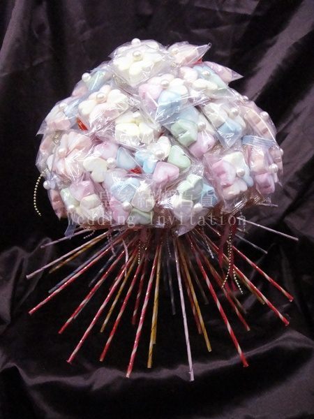 幸運草棉花糖花束棒 婚禮用品【皇家結婚用品百貨】