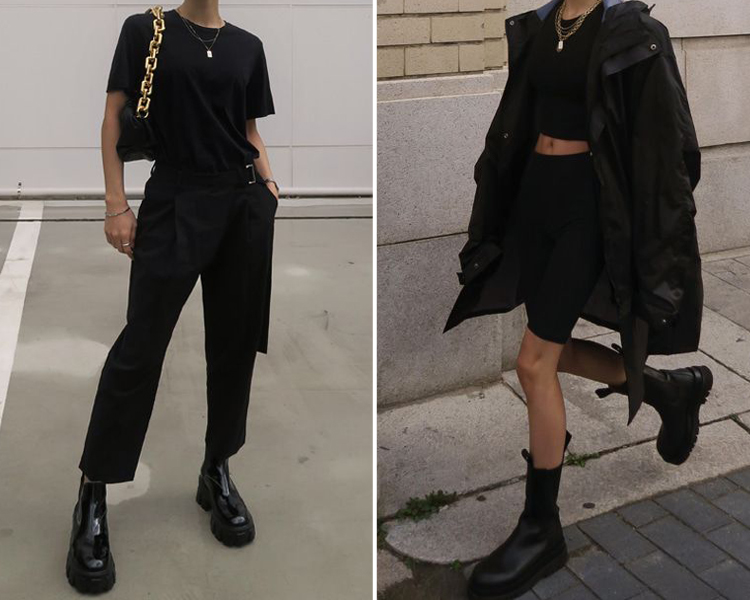 切爾西靴穿搭 厚底靴穿搭 黑色系穿搭