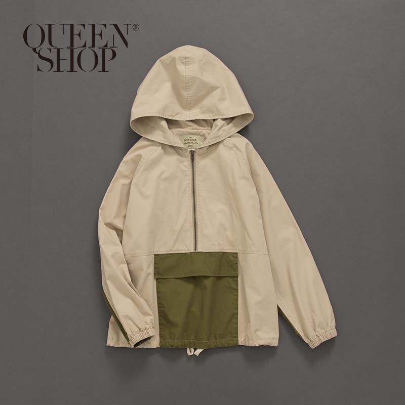 Ｑｕｅｅｎ Ｓｈｏｐ【01096185】撞色口袋拼接長袖連帽上衣 1/2/3/4＊現+預＊。流行女裝與女鞋人氣店家Queen Shop的首頁有最棒的商品。快到日本NO.1的Rakuten樂天市場的安全