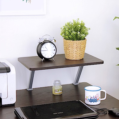 MIT台灣製造，桌面空間UP！板厚1.5公分，寬48公分可鎖最厚約35mm厚之桌面可放置螢幕/音響及印表機等二色可選-深胡桃木色/素雅白色