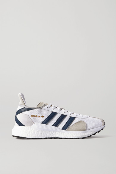 adidas Originals x Human Made 合作系列 - 橡胶鞋底厚约 3 厘米 - 白色网眼面料，浅灰褐色绒面革，海军蓝色皮革 - 绑带式鞋面 - adidas Originals 
