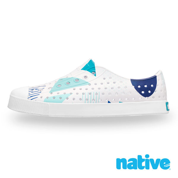 native JEFFERSON 男/女鞋-貝殼白x幾何