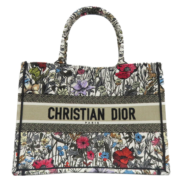 Dior 迪奧 帆布刺繡手提包 Mille Fleurs Book Tote 【二手名牌BRAND OFF】