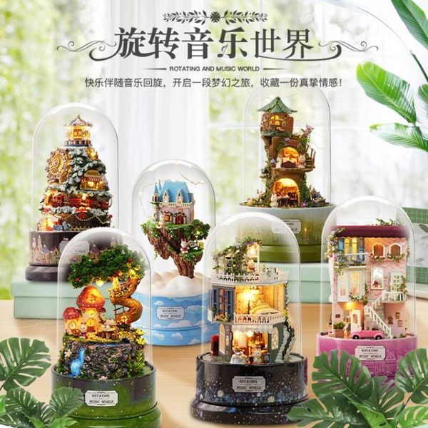 水晶球 音樂盒天空之城diy八音盒送創意生日禮物女生旋轉摩天輪閨蜜禮品 伊蘿鞋包