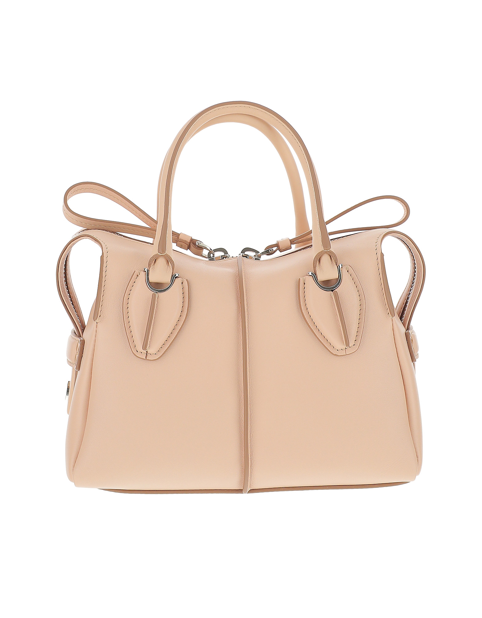 Handbag from the D-Styling line by Tod's made of smooth skin in powder pink color and characterized 