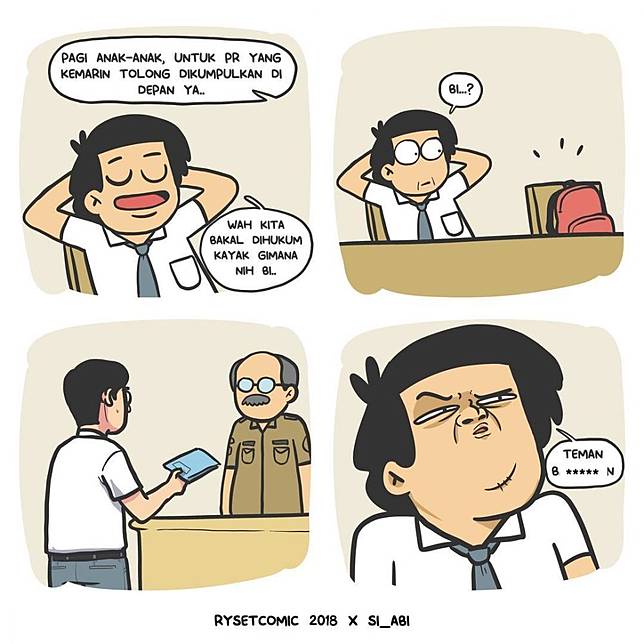 Sekolah Contoh Gambar Komik Pendidikan Yang Mudah Digambar Berbagai