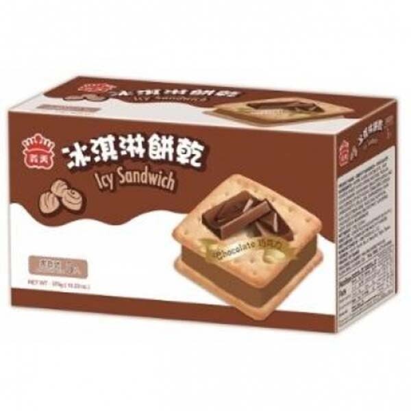 【免運冷凍宅配】義美家庭號巧克力冰淇淋餅乾75g(5入/盒)*6盒(003)