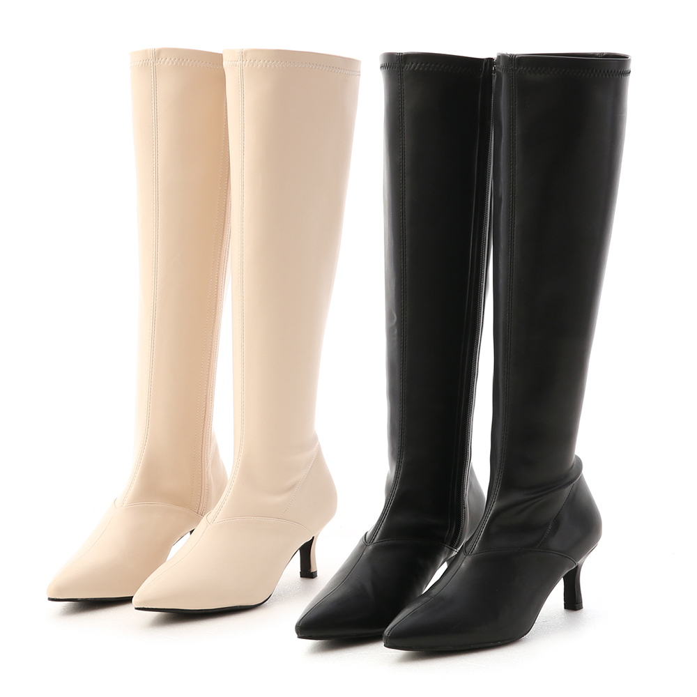 D+AF V字顯瘦剪裁尖頭長靴 膝下靴