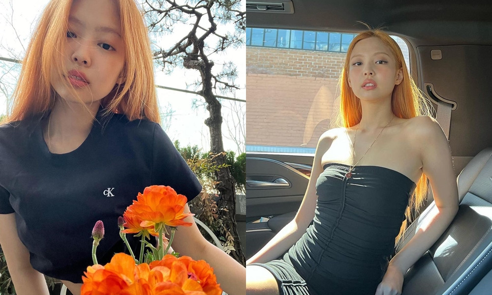 BLACKPINK Jennie經典髮型4：果汁氣泡橘髮