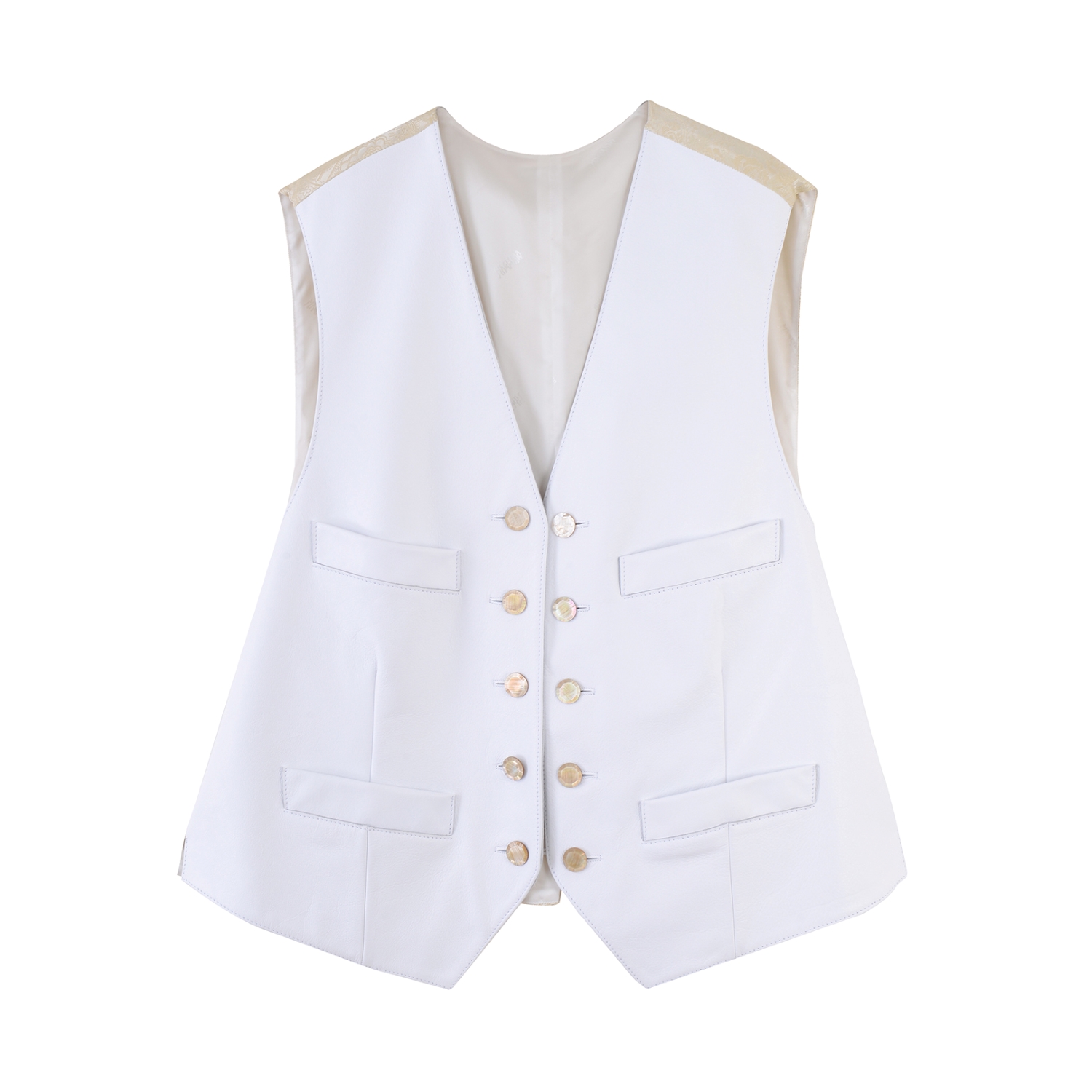 MAGLIANO異材拼接皮革背心