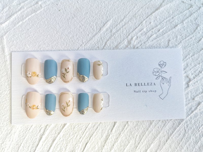 復古水彩花卉 甲片 甲貼 穿戴甲