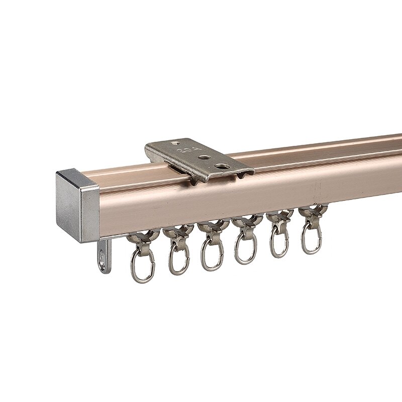 窗簾軌道 窗簾滑軌頂裝軌道滑道雙軌側裝路軌掛鉤輪子配件滑輪鋁合金導軌桿ab1392