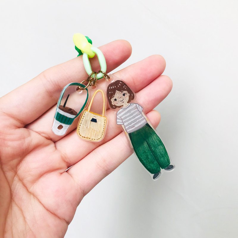 全手繪的插畫吊飾，在每一個作品中都能感受到滿滿的手感溫度。