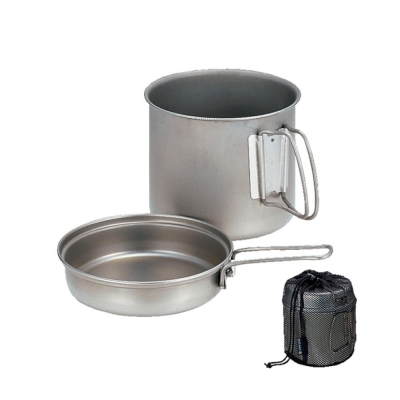 鈦合金提供你最輕的炊具鈦合金導熱快速，加熱快，更省瓦斯鈦合金不腐蝕內附尼龍收藏袋好收可相互套疊收納，可另購大鍋套疊，附收藏袋