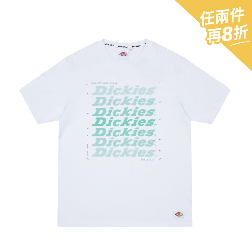 Dickies男款白色純棉疊加Logo印花短袖T恤|DK008765C4D