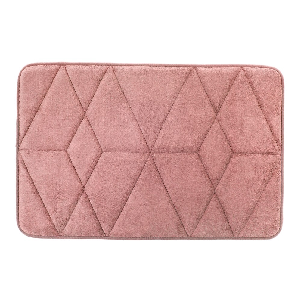 【商品特色】採用50D記憶綿填充釋壓回彈力佳吸水性佳經典素色易搭配幾何圖案設計==================HOLA 新超吸水舒壓踏墊40x60cm 幾何梅粉014264571=========