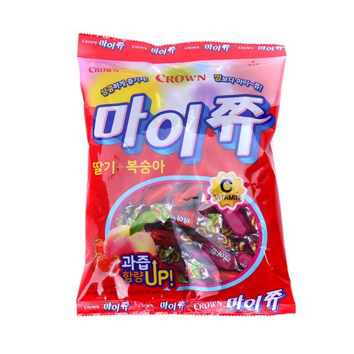 [韓國直送][可拉奧 CROWN] 馬一九水果酸甜軟糖(草莓+水蜜桃) 328g